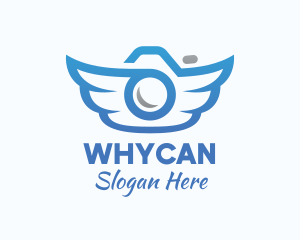 Gradient Blue Wings Camera Logo