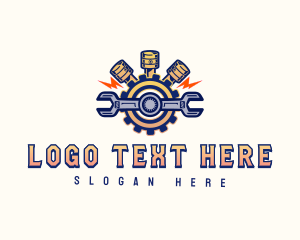 Industrial - Wrench Engine Piston logo design