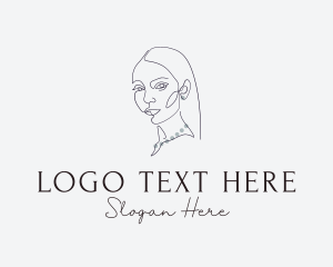 Luxe - Pearl Necklace Woman logo design