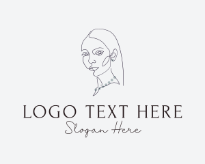Lineart - Pearl Necklace Woman logo design