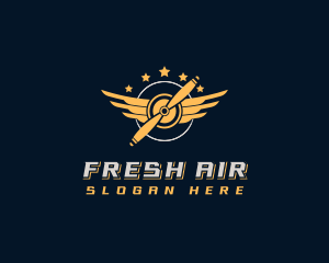 Airplane Propeller Aviation logo design