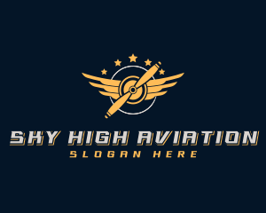 Airplane Propeller Aviation logo design