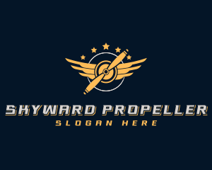 Airplane Propeller Aviation logo design