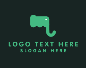 Green Elephant Letter M logo design