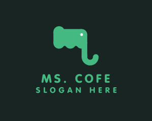 Green Elephant Letter M logo design