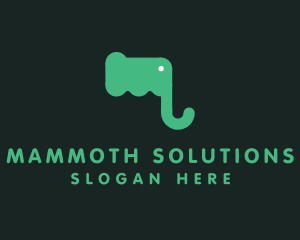 Green Elephant Letter M logo design