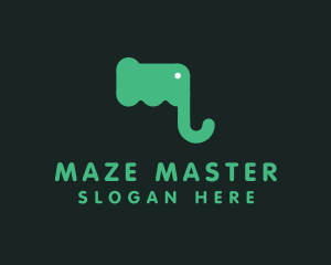 Green Elephant Letter M logo design