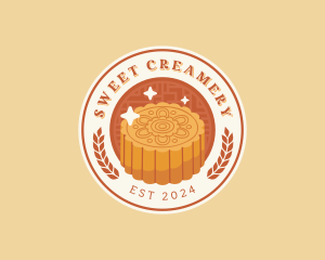 Mooncake Pudding Dessert logo design