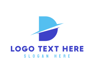 Initial - Sliced Letter D logo design