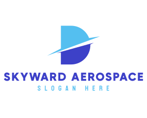 Aerospace - Sliced Letter D logo design