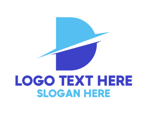 Aeronautics - Sliced Letter D logo design