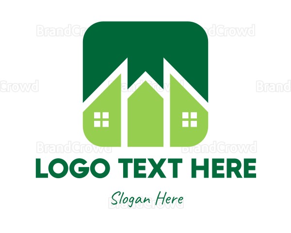 Green Pointed House Logo