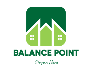 Green Pointed House logo design