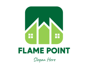 Green Pointed House logo design