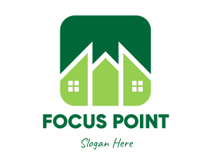 Green Pointed House logo design