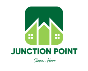 Green Pointed House logo design