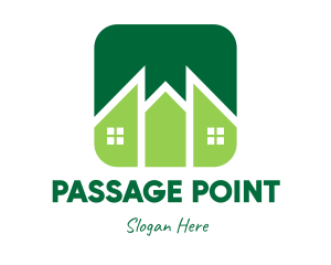 Green Pointed House logo design