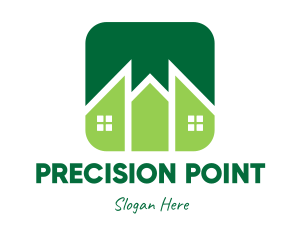 Green Pointed House logo design