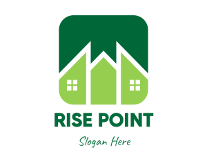 Green Pointed House logo design