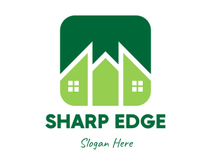 Green Pointed House logo design