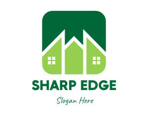 Pointed - Green Pointed House logo design