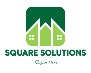 Green Pointed House logo design