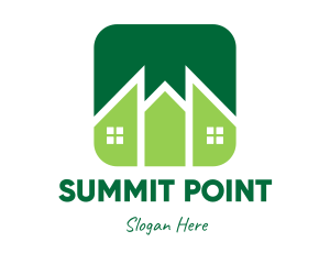 Green Pointed House logo design