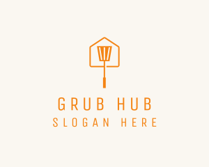 Orange Spatula House Restaurant logo design