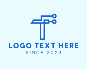 Tech Circuit Letter T logo design