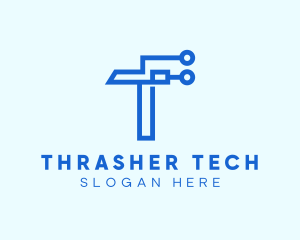 Tech Circuit Letter T logo design