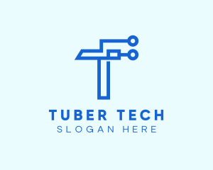 Tech Circuit Letter T logo design