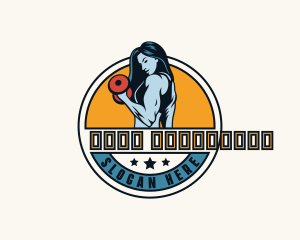 Mascot - Woman Dumbbell Workout logo design