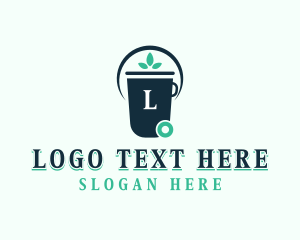 Recycling Bin - Eco Trash Bin Sanitation logo design