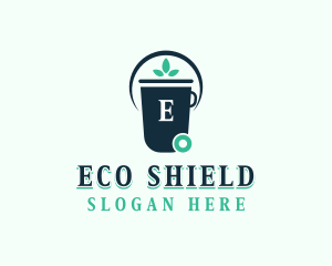 Eco Trash Bin Sanitation logo design