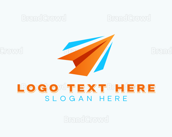 Paper Plane Transport Courier Logo