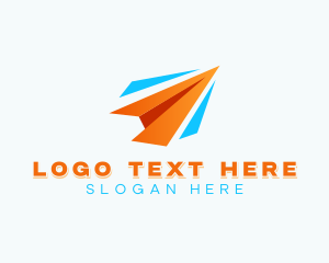 Airline - Paper Plane Transport Courier logo design