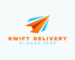 Paper Plane Transport Courier  logo design