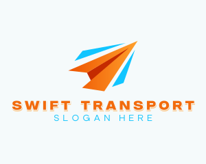 Paper Plane Transport Courier  logo design