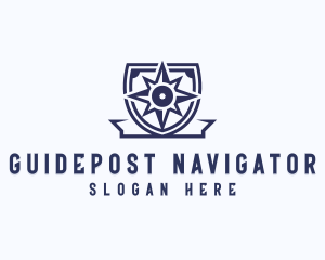 Compass Shield Navigation logo design