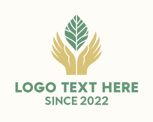 Seedling - Agriculture Hand Leaf logo design