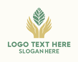 Agriculture Hand Leaf  Logo