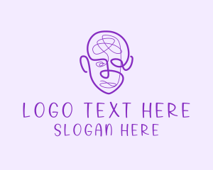 Thinking - Human Face Doodle logo design