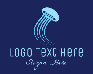 Sea Jelly - Blue Jellyfish Swim logo design