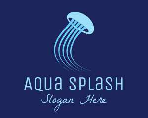 Swim - Blue Jellyfish Swim logo design