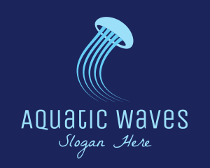 Swimming - Blue Jellyfish Swim logo design