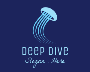 Blue Jellyfish Swim logo design