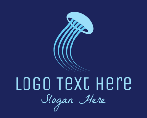 Ocean - Blue Jellyfish Swim logo design