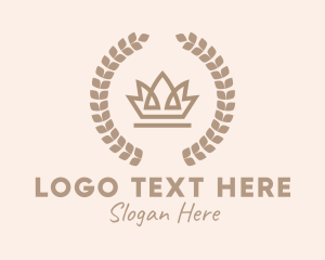 Queen Laurel Leaf Crown Logo