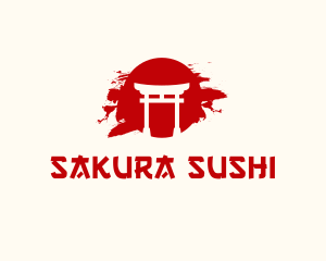 Red Asian Japanese  logo design