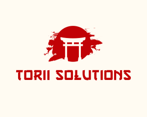 Torii - Red Asian Japanese logo design